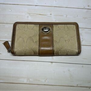 Coach Monogram C Canvas and Leather Wallet